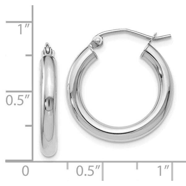 Leslies 14K White Gold Polished Hoop Earrings 20mm length