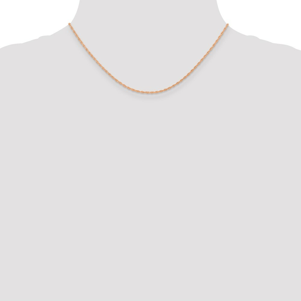 14k Rose Gold 1.15mm Carded Cable Rope Chain  length: 18 inches