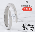 Load image into Gallery viewer, Polished Titanium Diamond Ring Comfort Fit Wedding Ring With Beveled Edges - ANNA Tension Set- Lifetime Warranty - 4mm wide
