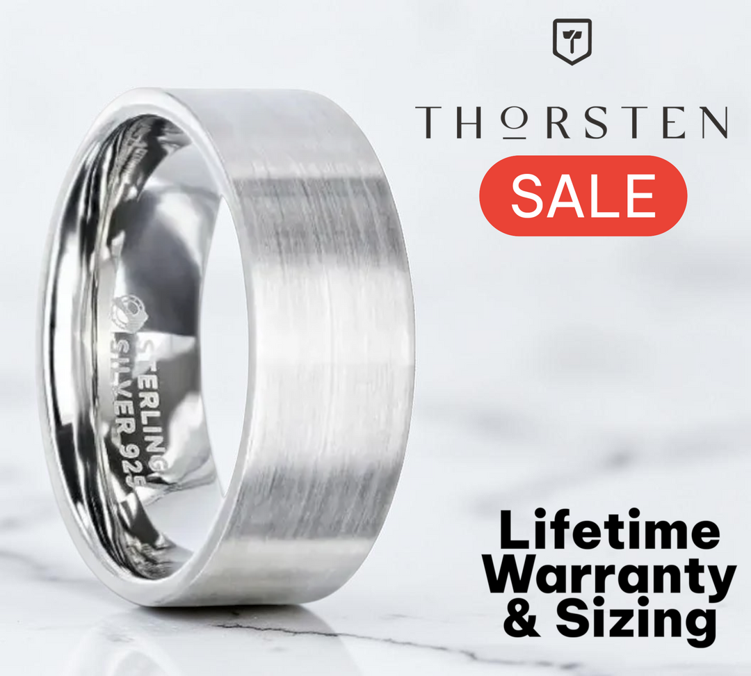 Mens Womens Silver Brushed Finish Wedding Ring - Flat Comfort Fit - 4mm 8mm Wide - Style name: ARISTOCRAT