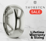 Load image into Gallery viewer, Mens White Tungsten Carbide Wedding Ring - Domed Comfort Fit - 2mm 4mm 6mm 7mm 8mm 10mm 12mm Wide - Style name: ARLINGTON
