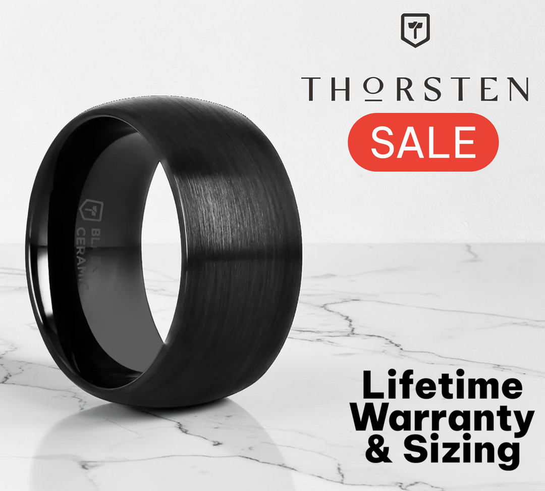 Mens Black Ceramic Domed Wedding Ring - Brush Finished Comfort Fit - 2mm 4mm 6mm 8mm 10mm 12mm Wide - Style name: ATTOR