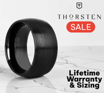 Load image into Gallery viewer, Mens Black Ceramic Domed Wedding Ring - Brush Finished Comfort Fit - 2mm 4mm 6mm 8mm 10mm 12mm Wide - Style name: ATTOR

