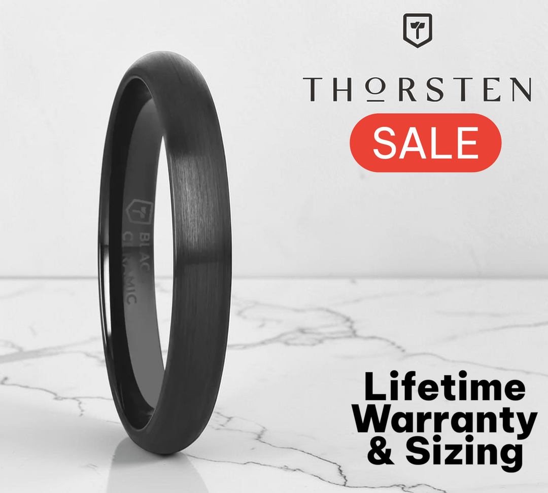 Mens Black Ceramic Domed Wedding Ring - Brush Finished Comfort Fit - 2mm 4mm 6mm 8mm 10mm 12mm Wide - Style name: ATTOR