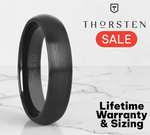 Load image into Gallery viewer, Mens Black Ceramic Domed Wedding Ring - Brush Finished Comfort Fit - 2mm 4mm 6mm 8mm 10mm 12mm Wide - Style name: ATTOR
