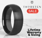 Load image into Gallery viewer, Mens Black Ceramic Domed Wedding Ring - Brush Finished Comfort Fit - 2mm 4mm 6mm 8mm 10mm 12mm Wide - Style name: ATTOR
