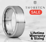 Load image into Gallery viewer, Mens Flat Tungsten Carbide Satin Finish Wedding Ring - Pipe Cut Brushed Comfort Fit - 6mm 8mm 10mm Wide - Style name: BRIDGEPORT
