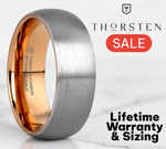 Load image into Gallery viewer, Mens Tungsten Carbide Rose Gold Ion Plating Interior Wedding Ring - Domed Brushed Comfort Fit - 8mm Wide - Style name: CAMERON
