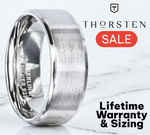 Load image into Gallery viewer, Mens Womens Silver Brushed Center Beveled Edges Wedding Ring - Flat Comfort Fit - 4mm 8mm Wide - Style name: CASPER
