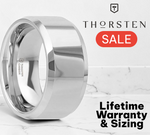 Load image into Gallery viewer, Mens Tungsten Carbide Wedding Ring - Beveled Comfort Fit - 4mm 6mm 7mm 8mm 10mm 12mm Wide - Style name: CORINTHIAN
