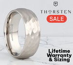 Load image into Gallery viewer, Mens White Tungsten Hammered Finish Wedding Ring - Domed Comfort Fit - 6mm 8mm Wide - Style name: CHANDLER
