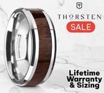 Load image into Gallery viewer, Mens Tungsten Carbide Carpathian Wood Inlaid Wedding Ring - Beveled Comfort Fit - 6mm 8mm Wide - Style name: DACIAN
