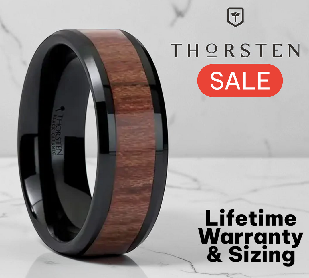 Mens Tungsten Blue Dinosaur Bone Inlaid Wedding Ring - Beveled Edged Comfort Fit - 4mm 8mm Wide - Style name: DEVONIAN