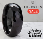 Load image into Gallery viewer, Mens Black Ceramic 288 Diamond Faceted Wedding Ring - Polished Comfort Fit - 4mm 6mm 8mm Wide - Style name: DRACO
