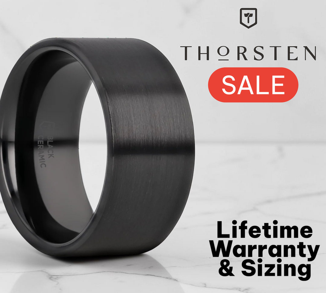 Mens Black Ceramic Flat Pipe Cut Wedding Ring - Brushed Comfort Fit - 4mm 6mm 8mm 10mm 12mm Wide - Style name: DRAKON