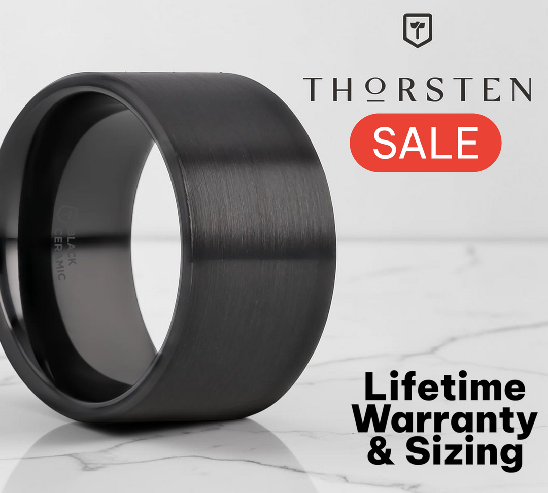 Mens Black Ceramic Flat Pipe Cut Wedding Ring - Brushed Comfort Fit - 4mm 6mm 8mm 10mm 12mm Wide - Style name: DRAKON
