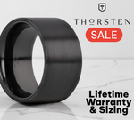 Load image into Gallery viewer, Mens Black Ceramic Flat Pipe Cut Wedding Ring - Brushed Comfort Fit - 4mm 6mm 8mm 10mm 12mm Wide - Style name: DRAKON
