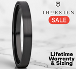 Load image into Gallery viewer, Mens Black Ceramic Flat Pipe Cut Wedding Ring - Brushed Comfort Fit - 4mm 6mm 8mm 10mm 12mm Wide - Style name: DRAKON
