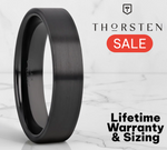 Load image into Gallery viewer, Mens Black Ceramic Flat Pipe Cut Wedding Ring - Brushed Comfort Fit - 4mm 6mm 8mm 10mm 12mm Wide - Style name: DRAKON
