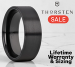 Load image into Gallery viewer, Mens Black Ceramic Flat Pipe Cut Wedding Ring - Brushed Comfort Fit - 4mm 6mm 8mm 10mm 12mm Wide - Style name: DRAKON
