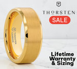 Load image into Gallery viewer, Mens Tungsten Gold Plated Brushed Center Wedding Ring - Beveled Polished Edge Comfort Fit - 6mm 8mm Wide - Style name: HONOR
