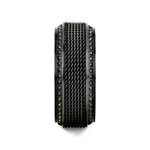 Load image into Gallery viewer, Mens Steel Chain Black Titanium Round Black Diamonds Wedding Ring - Polished Beveled Edges Comfort Fit - 10mm Wide - Style name: KNIGHT
