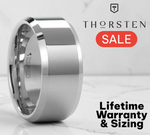 Load image into Gallery viewer, Mens Tungsten Carbide White Wedding Ring - Beveled Comfort Fit - 4mm 6mm 7mm 8mm 10mm 12mm Wide - Style name: LINCOLN
