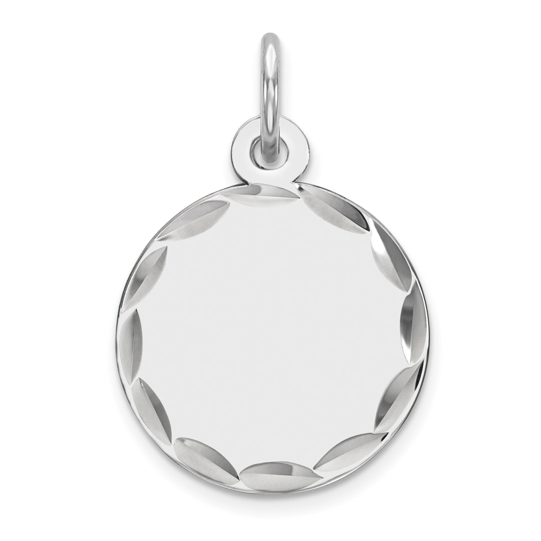 14K White Gold / 14K Yellow Gold / 925 Sterling Silver / SS Gold Plated - Diamond Cut Round Discs Charm With 13mm to 29mm Sizes