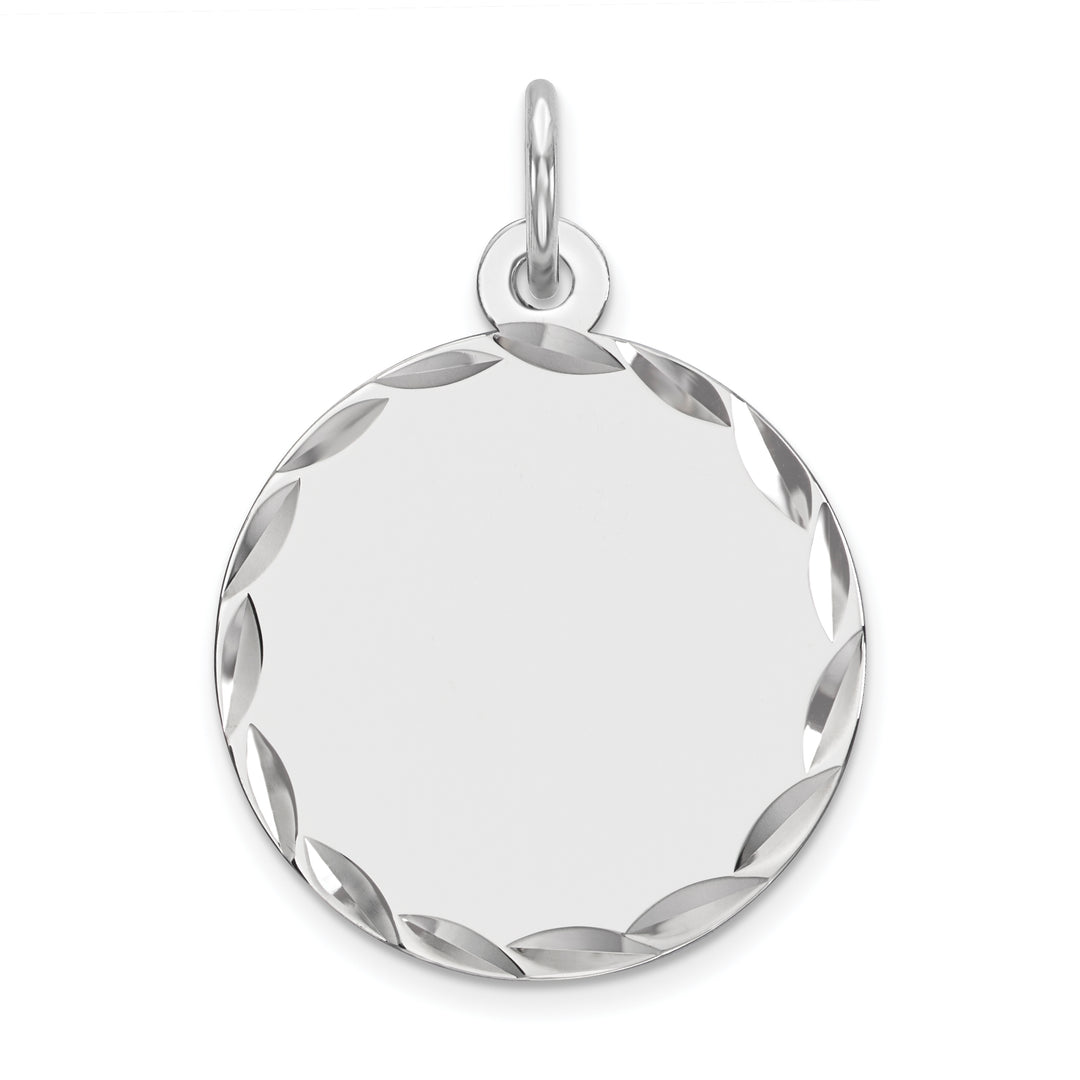14K White Gold / 14K Yellow Gold / 925 Sterling Silver / SS Gold Plated - Diamond Cut Round Discs Charm With 13mm to 29mm Sizes