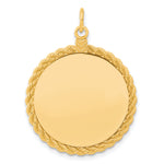 Load image into Gallery viewer, 14K White Gold / 14K Yellow Gold / 925 Sterling Silver / SS Gold Plated - Rope Framed Round Discs Charm With Sizes
