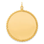 Load image into Gallery viewer, 14K White Gold / 14K Yellow Gold / 925 Sterling Silver / SS Gold Plated - Rope Framed Round Discs Charm With Sizes
