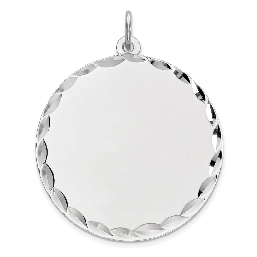 14K White Gold / 14K Yellow Gold / 925 Sterling Silver / SS Gold Plated - Diamond Cut Round Discs Charm With 13mm to 29mm Sizes
