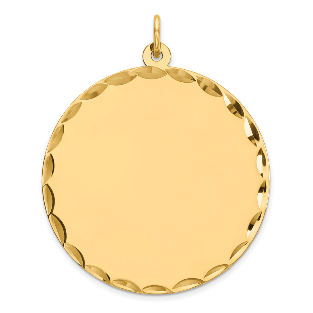 14K White Gold / 14K Yellow Gold / 925 Sterling Silver / SS Gold Plated - Diamond Cut Round Discs Charm With 13mm to 29mm Sizes