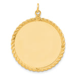 Load image into Gallery viewer, 14K White Gold / 14K Yellow Gold / 925 Sterling Silver / SS Gold Plated - Rope Framed Round Discs Charm With Sizes
