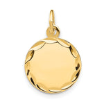 Load image into Gallery viewer, 14K White Gold / 14K Yellow Gold / 925 Sterling Silver / SS Gold Plated - Diamond Cut Round Discs Charm With 13mm to 29mm Sizes
