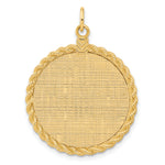 Load image into Gallery viewer, 14K White Gold / 14K Yellow Gold / 925 Sterling Silver / SS Gold Plated - Rope Framed Round Discs Charm With Sizes
