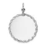 Load image into Gallery viewer, 14K White Gold / 14K Yellow Gold / 925 Sterling Silver / SS Gold Plated - Rope Framed Round Discs Charm With Sizes
