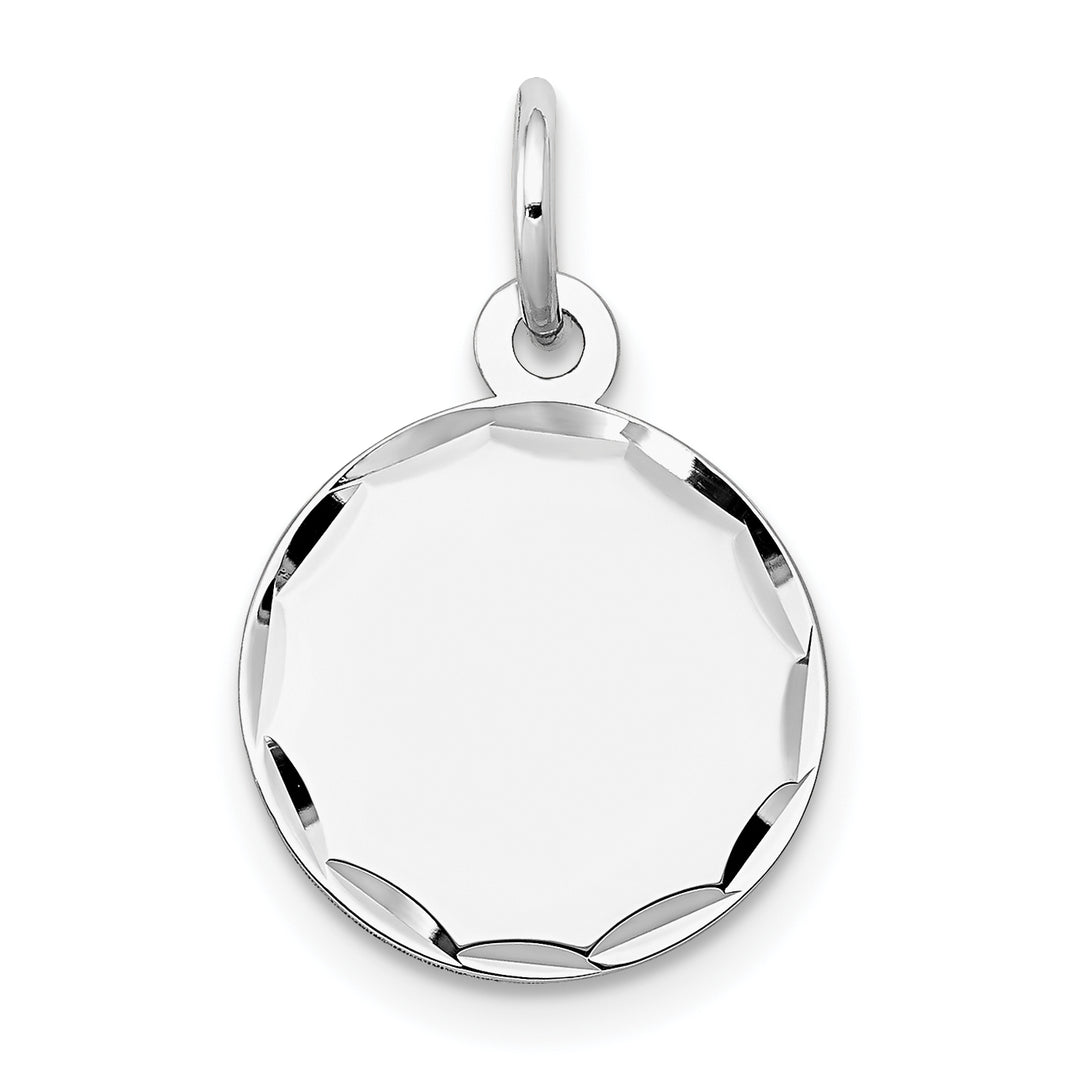 14K White Gold / 14K Yellow Gold / 925 Sterling Silver / SS Gold Plated - Diamond Cut Round Discs Charm With 13mm to 29mm Sizes