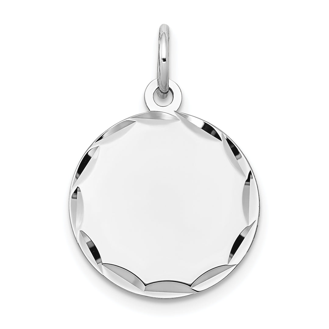 14K White Gold / 14K Yellow Gold / 925 Sterling Silver / SS Gold Plated - Diamond Cut Round Discs Charm With 13mm to 29mm Sizes