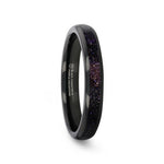 Load image into Gallery viewer, Mens Black Tungsten Crushed Blue and Purple Goldstone Inlay Wedding Ring - 4mm Wide - Style name: ASTRUM
