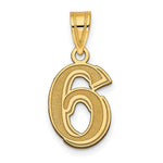 Load image into Gallery viewer, 14K Yellow Gold Polished Etched Number 4 Pendant

