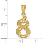 Load image into Gallery viewer, 14K Yellow Gold Polished Etched Number 4 Pendant
