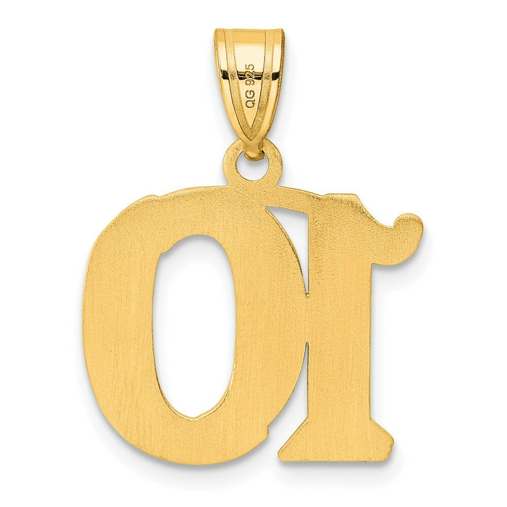14K Yellow Gold Polished Etched Number 4 Pendant