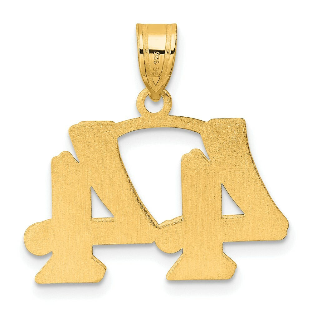 14K Yellow Gold Polished Etched Number 4 Pendant