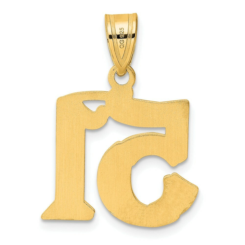 14K Yellow Gold Polished Etched Number 4 Pendant