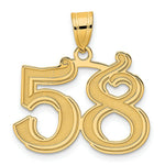 Load image into Gallery viewer, 14K Yellow Gold Polished Etched Number 4 Pendant
