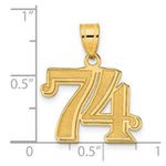 Load image into Gallery viewer, 14K Yellow Gold Polished Etched Number 4 Pendant
