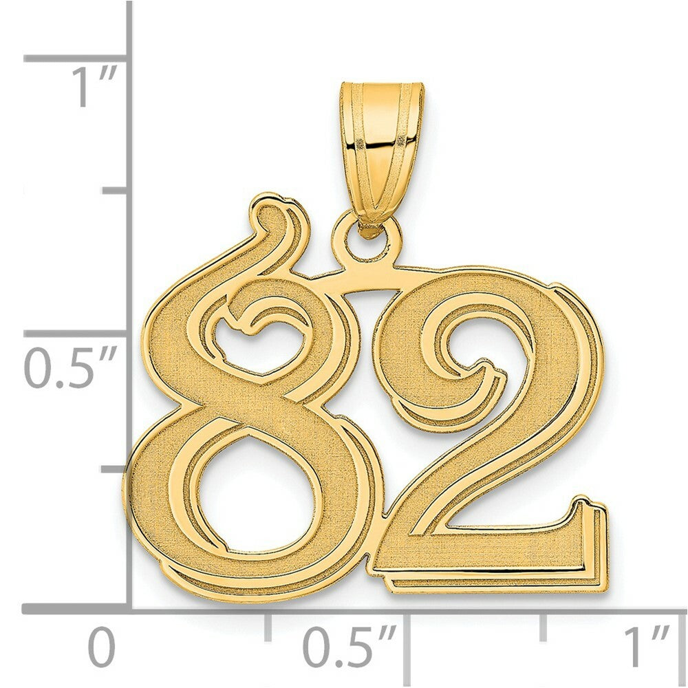 14K Yellow Gold Polished Etched Number 4 Pendant