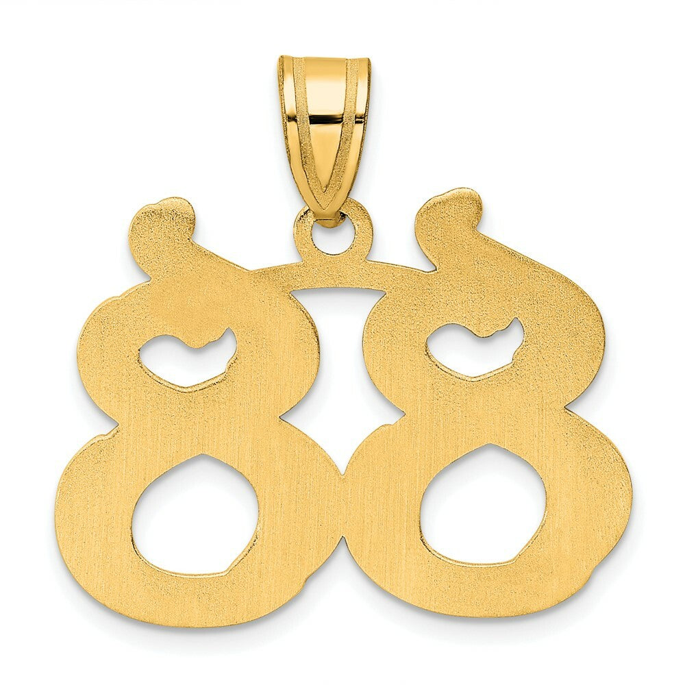 14K Yellow Gold Polished Etched Number 4 Pendant