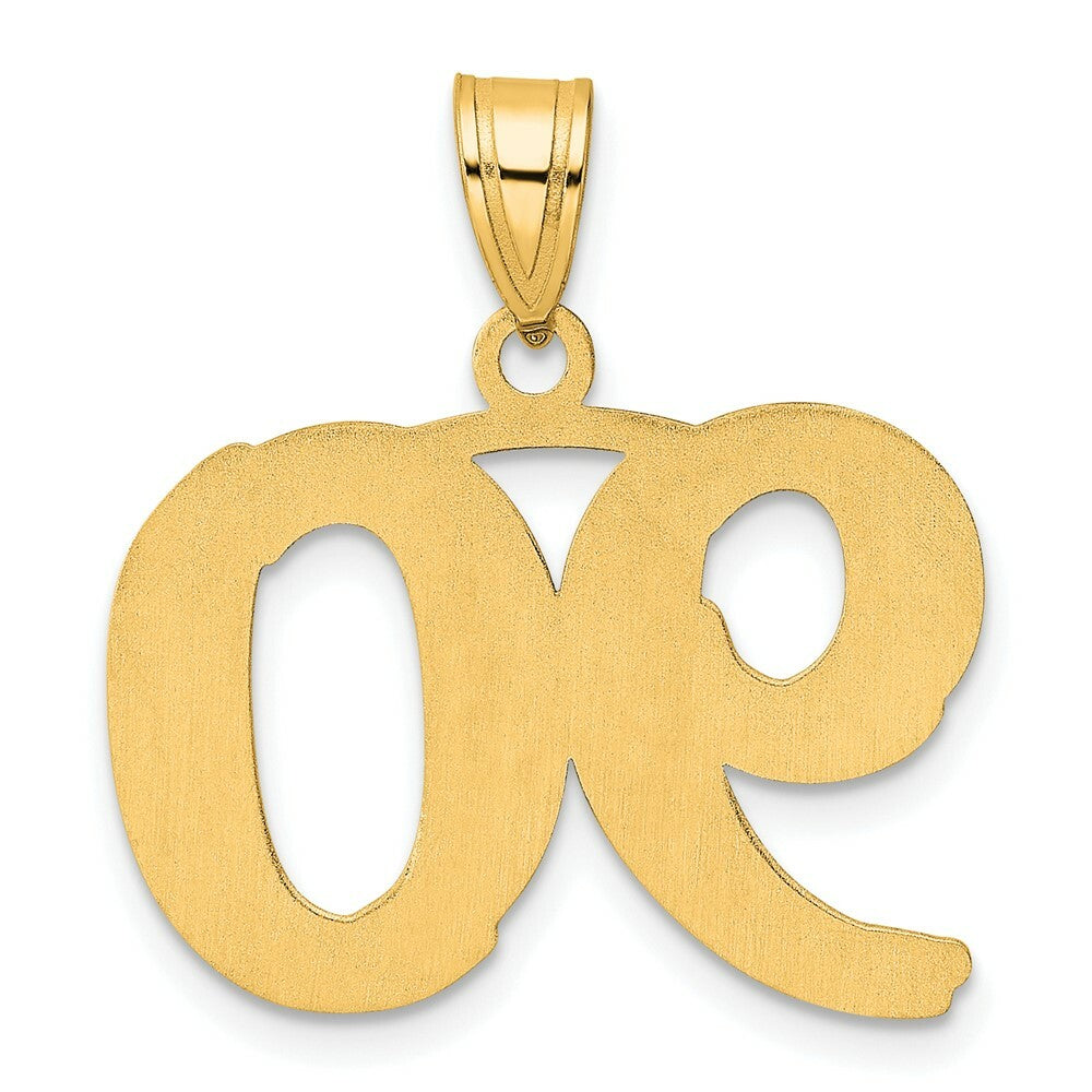 14K Yellow Gold Polished Etched Number 4 Pendant